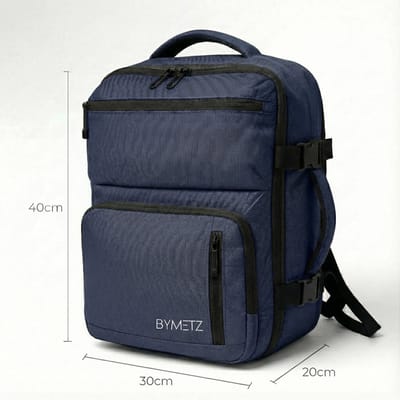 ByMetz 40x30x20 Handbagage Rugzak - Underseater - Laptopvak 15,6 - Blauw