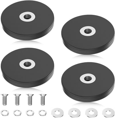Allecto - Neodymium Magneten - Sterke Magneten met Rubber Coating - Diameter 43 mm - Heffingskracht tot 20 kg - Set van 4 - Geschikt voor diverse t...