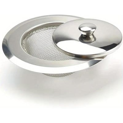 Crépine d'évier de cuisine en acier inoxydable avec couvercle Filtre à mailles facile à nettoyer pour la prévention des bouchons et le drainage efficace Crépine d'évier de cuisine gray