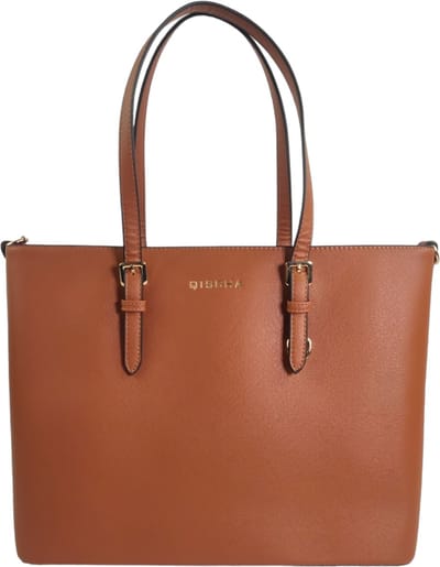 Qischa® - Grote luxe schoudertas/Tas Dames - Saffiano - Extra hoog - geschikt voor A4 mappen/laptop - Ideaal te gebruiken voor school of werk - CAMEL/BRUIN - gouden hardware