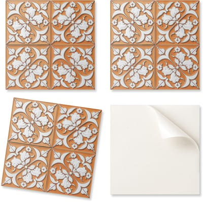 Set zelfklevende vinyltegels met bloemenpatroon 20x20x20 cm
