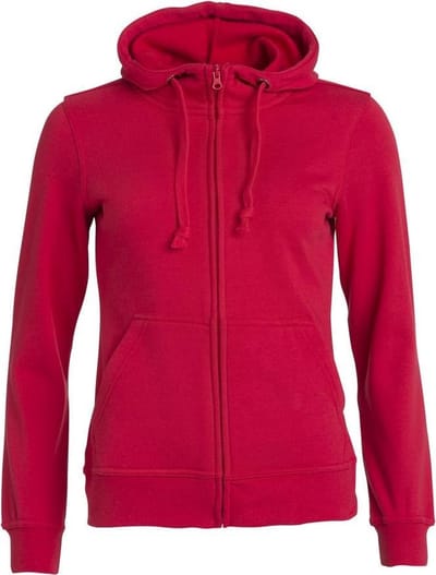Basic hoody full zip ds rood s