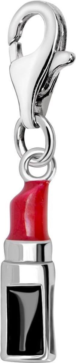 Quiges – 925 - Zilver – Charm - Bedel - Hanger - 3D Lippenstift Email - met – sterling - zilver - karabijnslot - geschikt - voor - Bedelarmband HC288