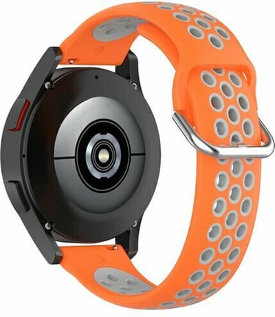 By Qubix - Geschikt voor Garmin bandje - Geschikt voor Garmin Vivomove 3 / HR / Luxe / Sport / Style / Trend - Siliconen sportbandje met gesp - Oranje + grijs - Smartwatch bandje 20mm