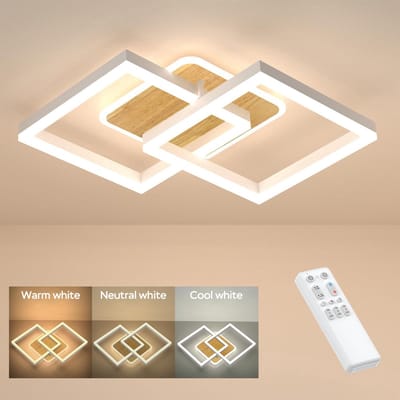 ANTENLICHT - LED Plafonniére - Plafondlamp Modern Wit - Binnenverlichting - Dimbaar 3 staps - Hal slaapkamer lamp 3000K-6500K - 3.600LM - 40W - Met afstandsbediening