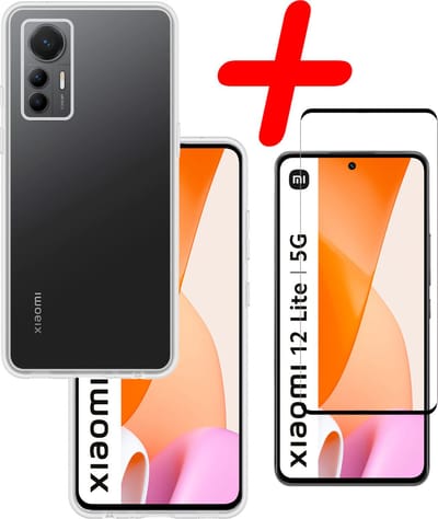 Hoesje Met Screenprotector - Geschikt voor Xiaomi 12 Lite - Sterk & Shockproof - Back Cover - Siliconen Case - Telefoon Hoes - Transparant