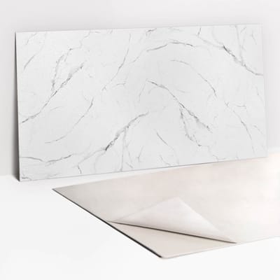 Tulup PVC Wandpaneel - Licht Marmer Wandpaneel PVC - 100 x 50 cm - Wit Wandpaneel Zelfklevend - 1 stuk - Klassiek Wandbekleding - Wandpaneel PVC - Plaktegels Keuken en Badkamer