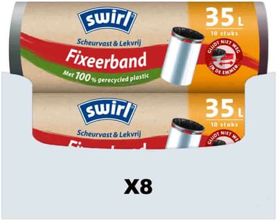 Swirl fixeerbandzak 35l - 8 rollen van 10 stuks - 65x63 cm