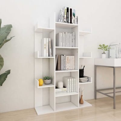 vidaXL - Boekenkast - 86x25,5x140 - cm - bewerkt - hout - wit