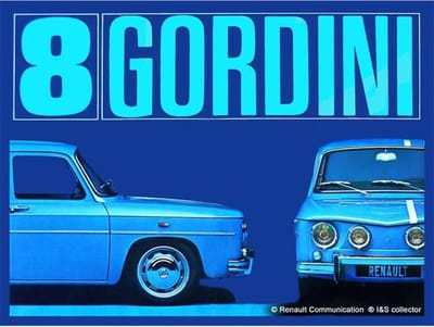 Metalen Bord 30x40 Renault 8 Gordini R