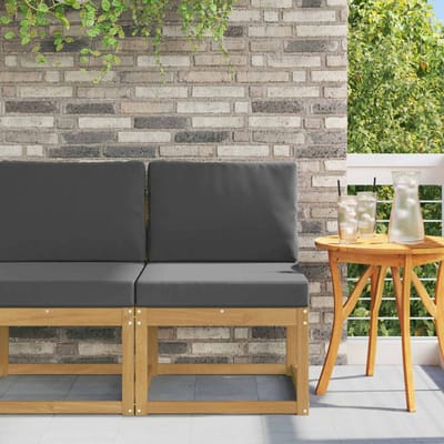 vidaXL - Buiten - bank - set - Massief - Acacia - Hout - Wit - en - antracietkleurig