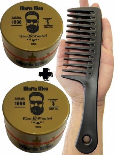 2 Wax + Gratis Kam pack! Mafia Men Haarwax 10 Wanted (300 ml)