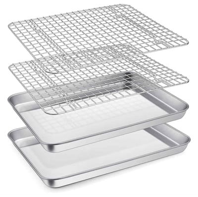 EXCITAT Bakset - Bakgerei - Grill - Roestvrij staal - Vaatwasserbestendig - 4 stuks
