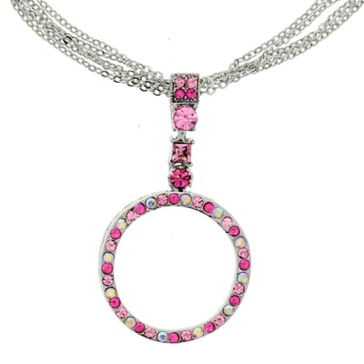 Behave - Zilverkleur ketting met roze hanger - Romantische avondstijl
