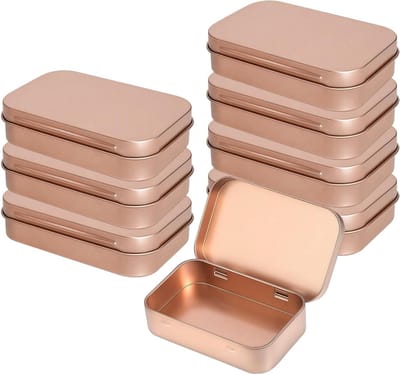 Kleine metalen opbergdozen met deksel, 9.5 x 6 x 2 cm, set van 8, ideaal voor snoep, sieraden en sleutels