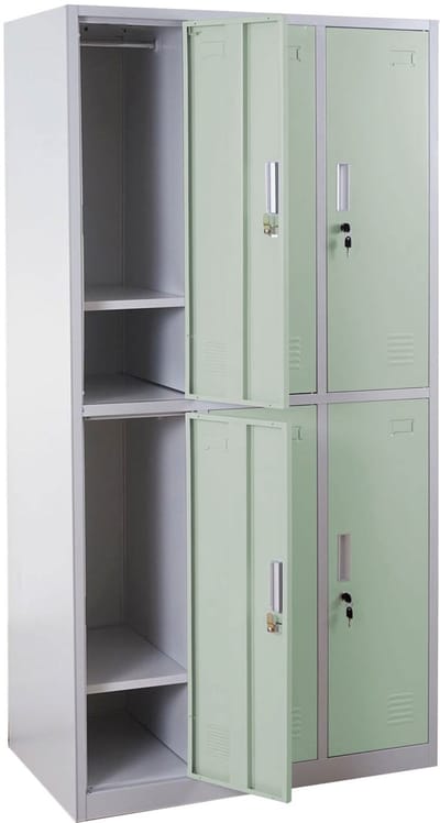 Kluisje Boston T829, kluisje, kluis, metalen kast met 6 vakken ~ groen