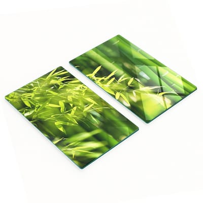 Decoratieve glazen snijplanken met bamboe-motief, 2x30x52 cm