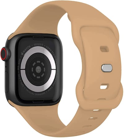 Bandje Geschikt voor Apple Watch 1, 2, 3, 4, 5, 6, 7, 8, 9, 10, 11, SE - 42/44/45/46 mm Bandje Siliconen Horloge Band Verstelbaar - Smartwatch Bandje Siliconen - Walnoot