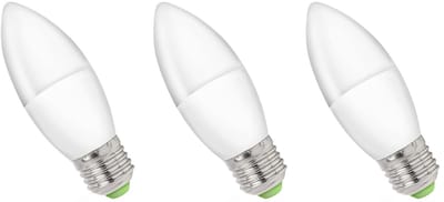 Spectrum LED Kaarslamp E27 6W - 230V - 520 Lumen - 3000K Warm wit - Gezellig licht - Energiezuinig - 3 stuks