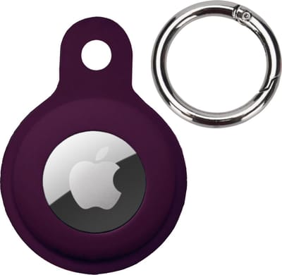 Hoesje Geschikt voor Apple AirTag Hoesje Case Hoesje Geschikt voor Apple AirTag Sleutelhanger Siliconen Hoes - Wijnrood
