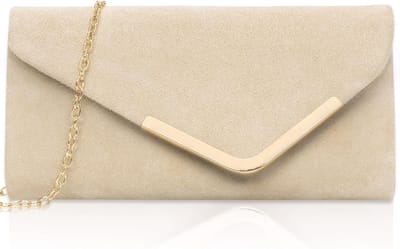 Stijlvolle apricot clutch tas voor speciale gelegenheden, trendy en elegant accessoire