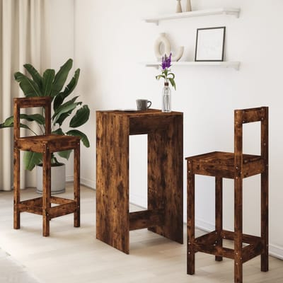 vidaXL - Bartafel - 51x50x103,5 - cm - bewerkt - hout - gerookt - eikenkleur