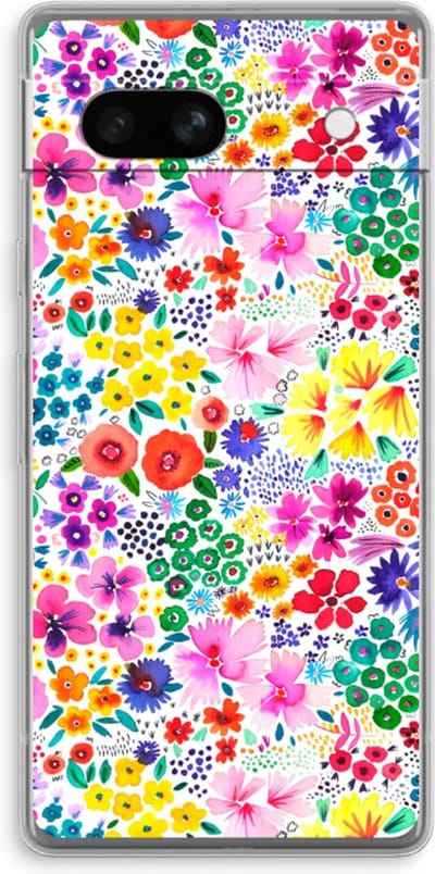 Case Company® - Hoesje geschikt voor Google Pixel 7A hoesje - Little Flowers - Soft Cover Telefoonhoesje - Bescherming aan alle Kanten en Schermrand