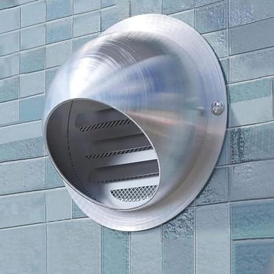 Ventilatieopening RVS - Wandrooster Afvoer - Luchtstroom Verbeteren - Regen Windwerend - Ronde Diameter - Zilverkleurig