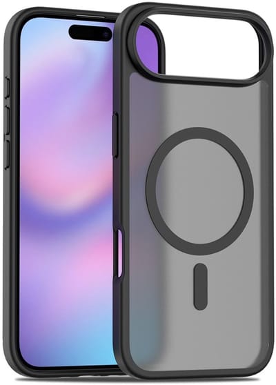 Hoesje Geschikt voor iPhone Air – Transparant Bumper Hoesje Mat Zwart – Geschikt voor MagSafe – Slank & Schokbestendig – Premium Bescherming & Modern Design