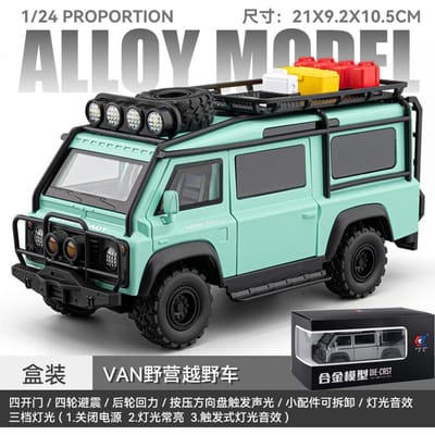 1:24 Land Rover Defender 110 Van Off Road Kamperen Gemodificeerde Versie Legering Metaal Diecast Modelauto Huisdecoratie & Computer Bureau