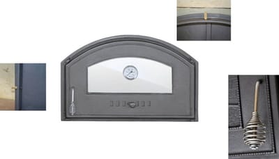 Gietijzeren Oven Deur met Thermometer 700x460 voor Houtoven en Pizzaoven
