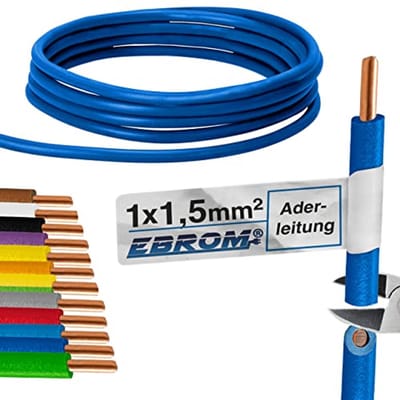 Stijve PVC Aderleiding 1,5 mm² - Donkerblauw - Beschikbare Lengtes van 10 tot 100 Meter