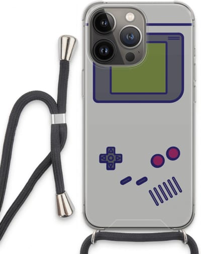 Case Company® - Hoesje met koord geschikt voor iPhone 13 Pro hoesje met Koord - Game On - Telefoonhoesje met Zwart Koord - Bescherming aan alle Kanten en Over de Schermrand