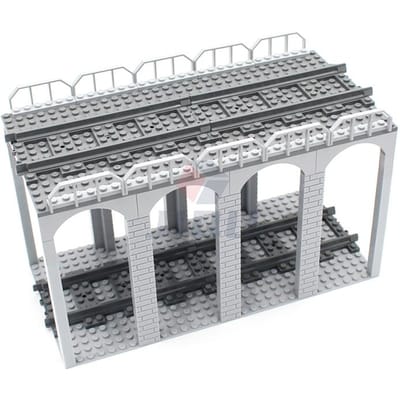 112 Stuks MOC Baan Tunnel Brug Model Set Compatibel Stadstrein Onderdelen Bouwstenen DIY Speelgoed gray