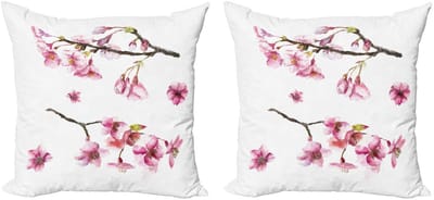 ABAKUHAUS Bloemen Kussenhoes Set – 2x50x50 cm – Dubbelzijdig Digitaal Drukwerk – Multicolor