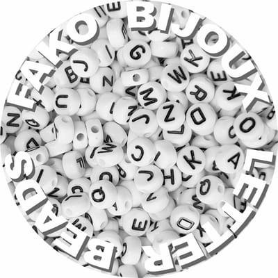Fako Bijoux® - Letterkralen Rond - Letter Beads - Alfabet Kralen - Sieraden Maken - 7mm - 500 Stuks - Wit