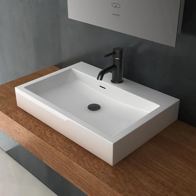Opzetwastafel Hangwastafel - Wastafel Kom - Badkamer Inrichten - Geïntegreerde Overloopbeveiliging - 70 x 42 x 10 cm - Wit
