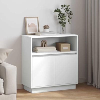 vidaXL - LED - Dressoir - Wit - 71 - x - 34,5 - x - 75 - cm - Bewerkt - hout