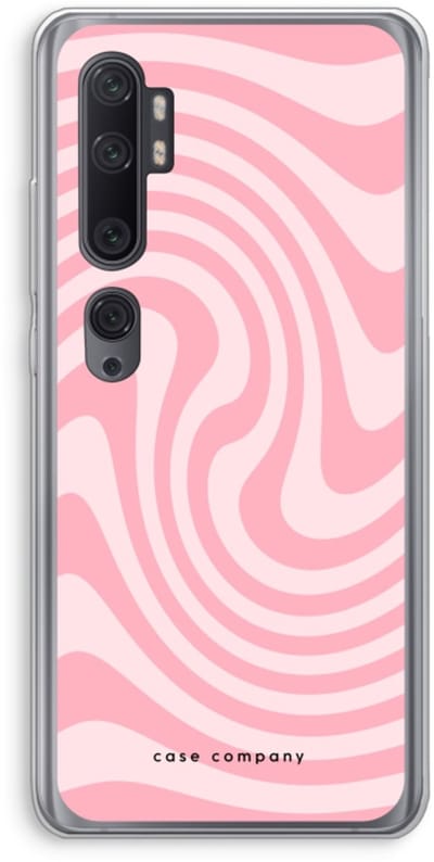 Case Company® - Hoesje geschikt voor Xiaomi Mi Note 10 Pro hoesje - Swirl Roos - Soft Cover Telefoonhoesje - Bescherming aan alle Kanten en Schermrand