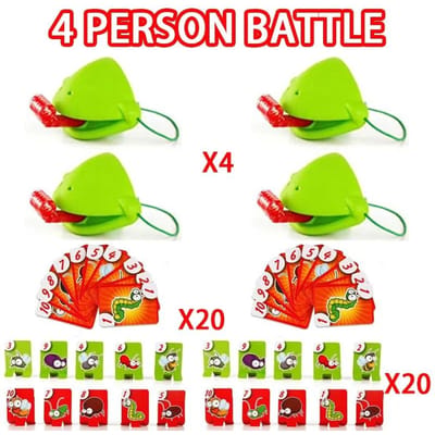 Kikker Hagedis Masker Kwispelende Tong Likken Kaarten Bordspellen voor Kinderen Familiefeest Speelgoed Antistress Grappig Desktop Puzzelspel Speelgoed 4 Person Battle green