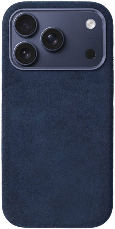 Rosso Avanti Hoesje Geschikt voor Apple iPhone 17 Pro | Compatibel met MagSafe / Qi2 | Echt Italiaans Alcantara | Back Cover | Beschermhoes | Blauw