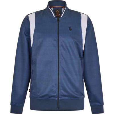 Luke Heren-sweatshirt met kraag en logo (Marine, Wit)