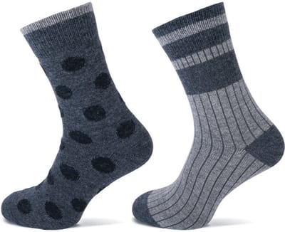 Damessok Teckel Wolmix Dot Rib 2 P | Grijs | Maat: 36/41