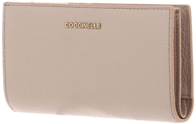 COCCINELLE Leren Portemonnee Metallic Soft Wallet Rosette Oud roze