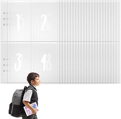 Spaaruitdaging Binder - Budgetboek Geld Besparen - Financiële Doelen Bereiken - 100 Envelopes Systeem - 23x17.5x3.5 cm - Kaartfilm