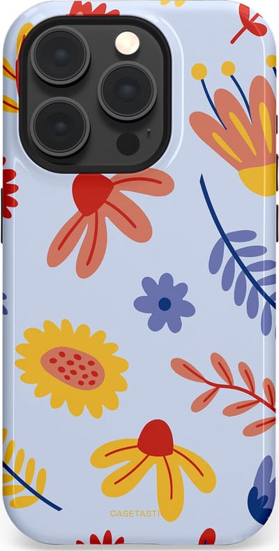 Casetastic hoesje geschikt voor Apple iPhone 15 Pro - MagSafe - Dubbellaagse bescherming - Bloemenval - Fashion Case - Lavendel Goud Terracotta