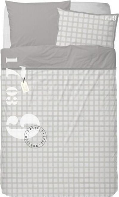 Stapelgoed Name Tag Dekbedovertrek - Eenpersoons - 140x200 cm - Grey/Beige