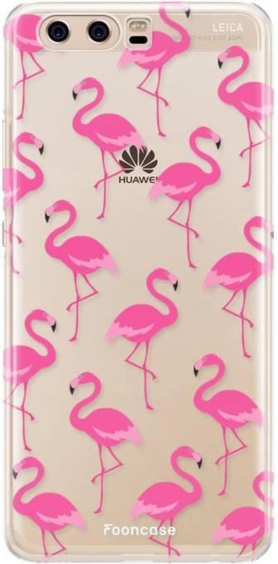 Fooncase Hoesje Geschikt voor Huawei P10 - Shockproof Case - Back Cover / Soft Case - Flamingo