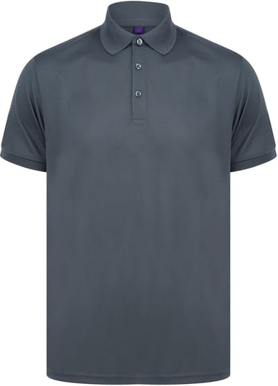 Henbury Herenpolo in gerecycleerd polyester H465 - Charcoal - S