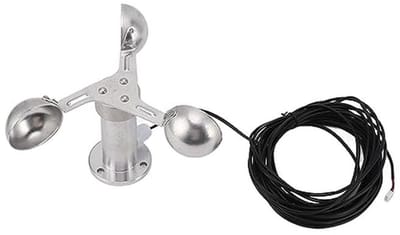Aluminium Anemometer met 3 Kopjes - Windsnelheidssensor voor Betrouwbare Windmetingen